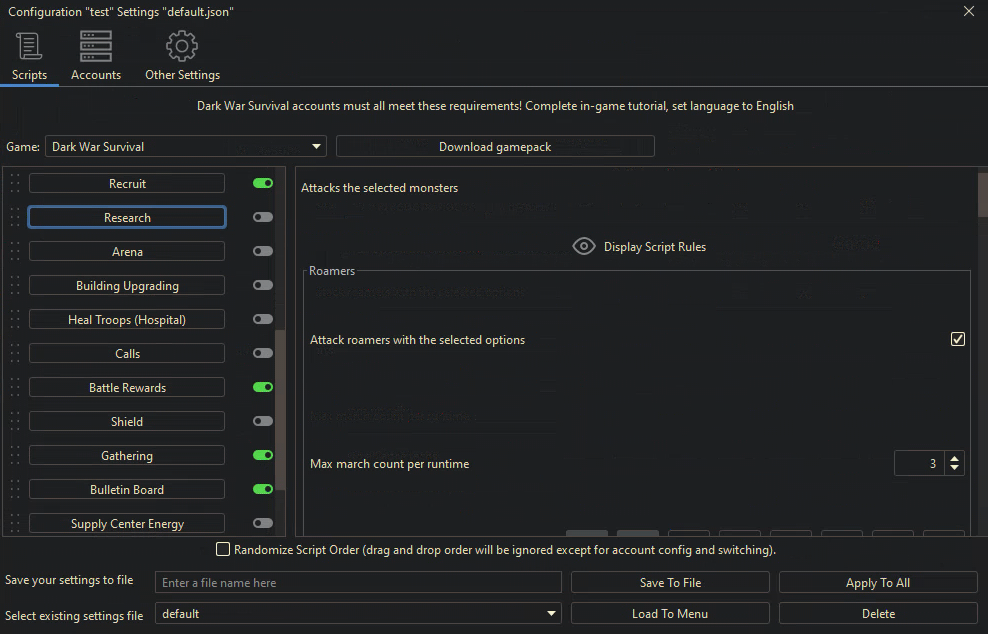 Dark War Survival Bots
